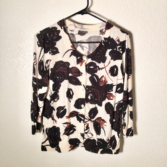 M 8 Floral cardigan button down goth emo ModCloth - Picture 3 of 4